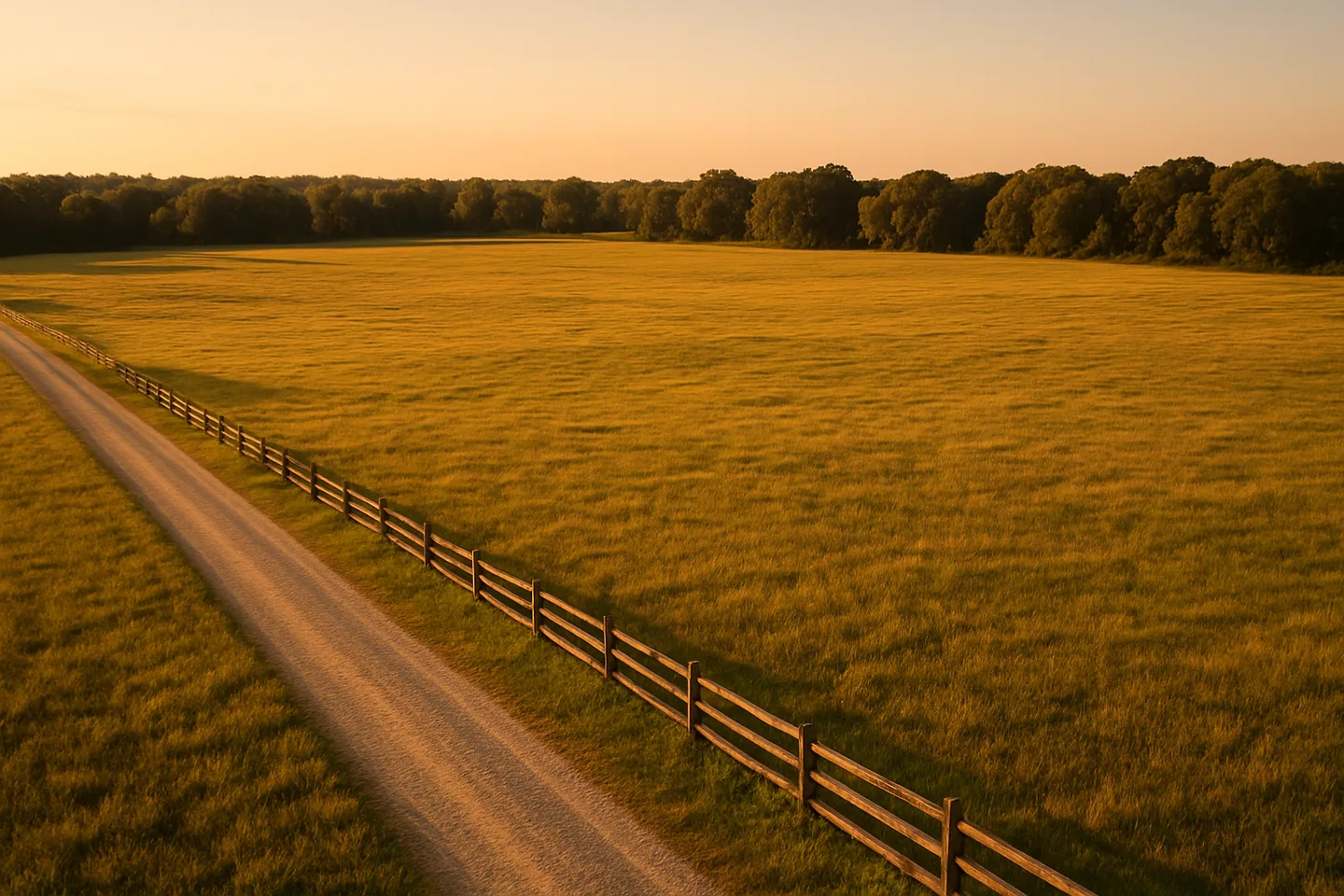 Rural acreage with open grassland and conifer forest in Brandon, Mississippi