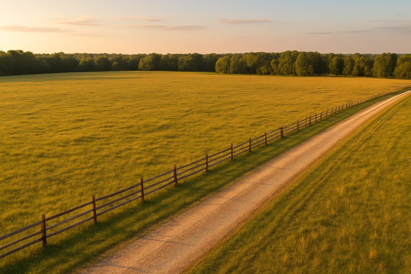 Rural acreage with open grassland and conifer forest in Cleveland, Mississippi