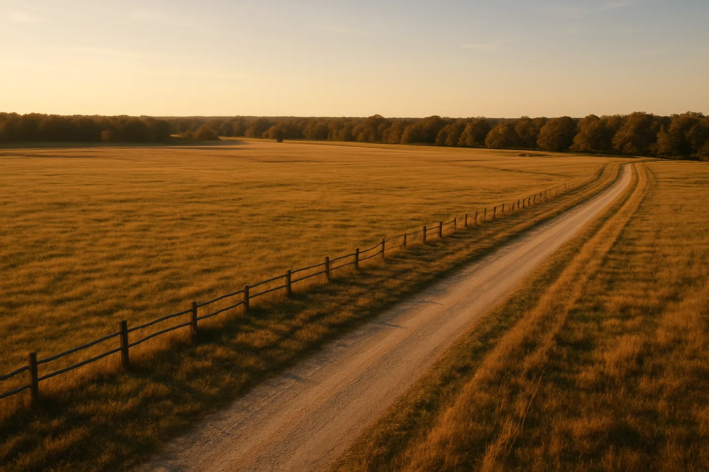 Rural acreage with open grassland and conifer forest in Columbus, Mississippi
