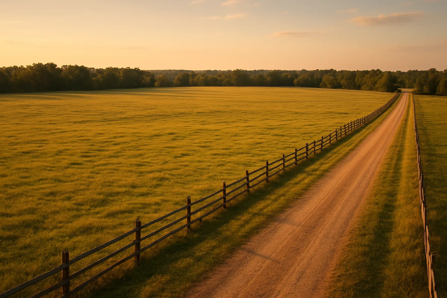 Rural acreage with open grassland and conifer forest in Gulfport, Mississippi