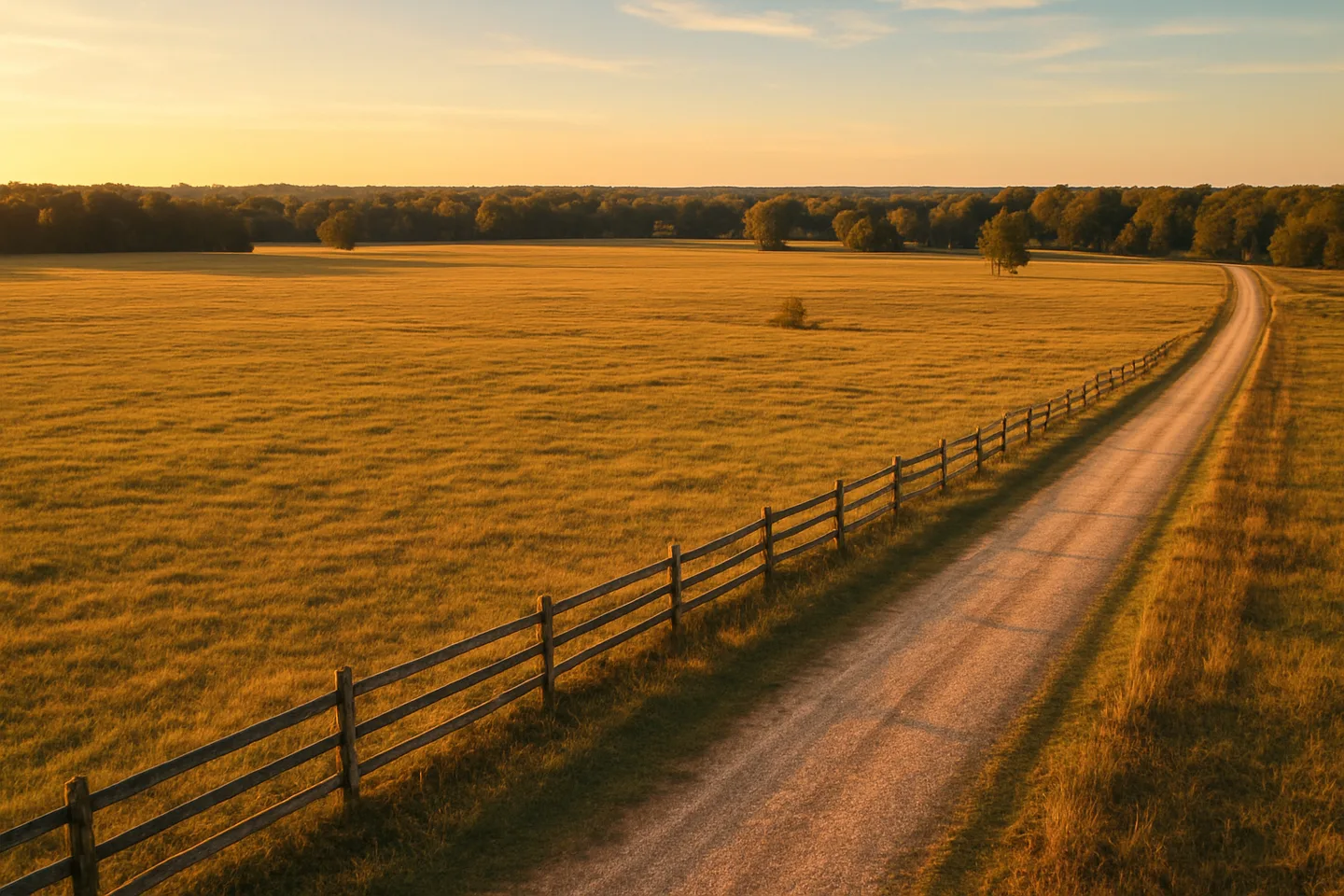 Rural acreage with open grassland and conifer forest in Harrison County, Mississippi