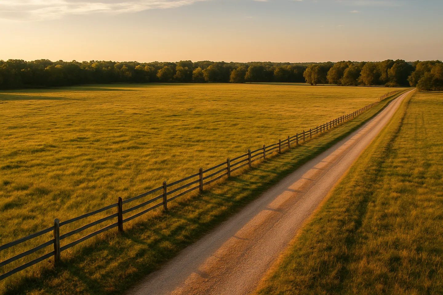 Rural acreage with open grassland and conifer forest in Lauderdale County, Mississippi