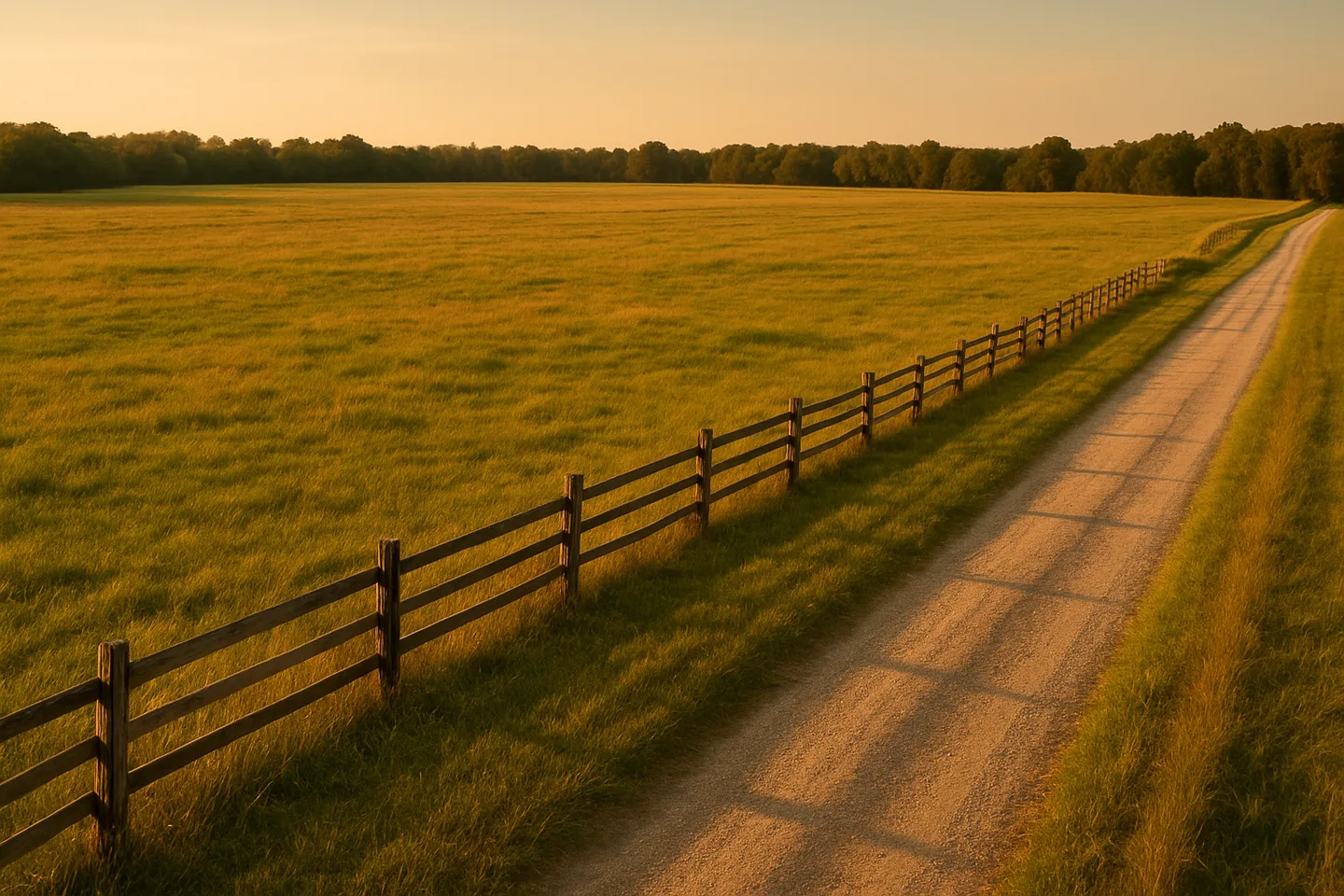 Rural acreage with open grassland and conifer forest in Lowndes County, Mississippi