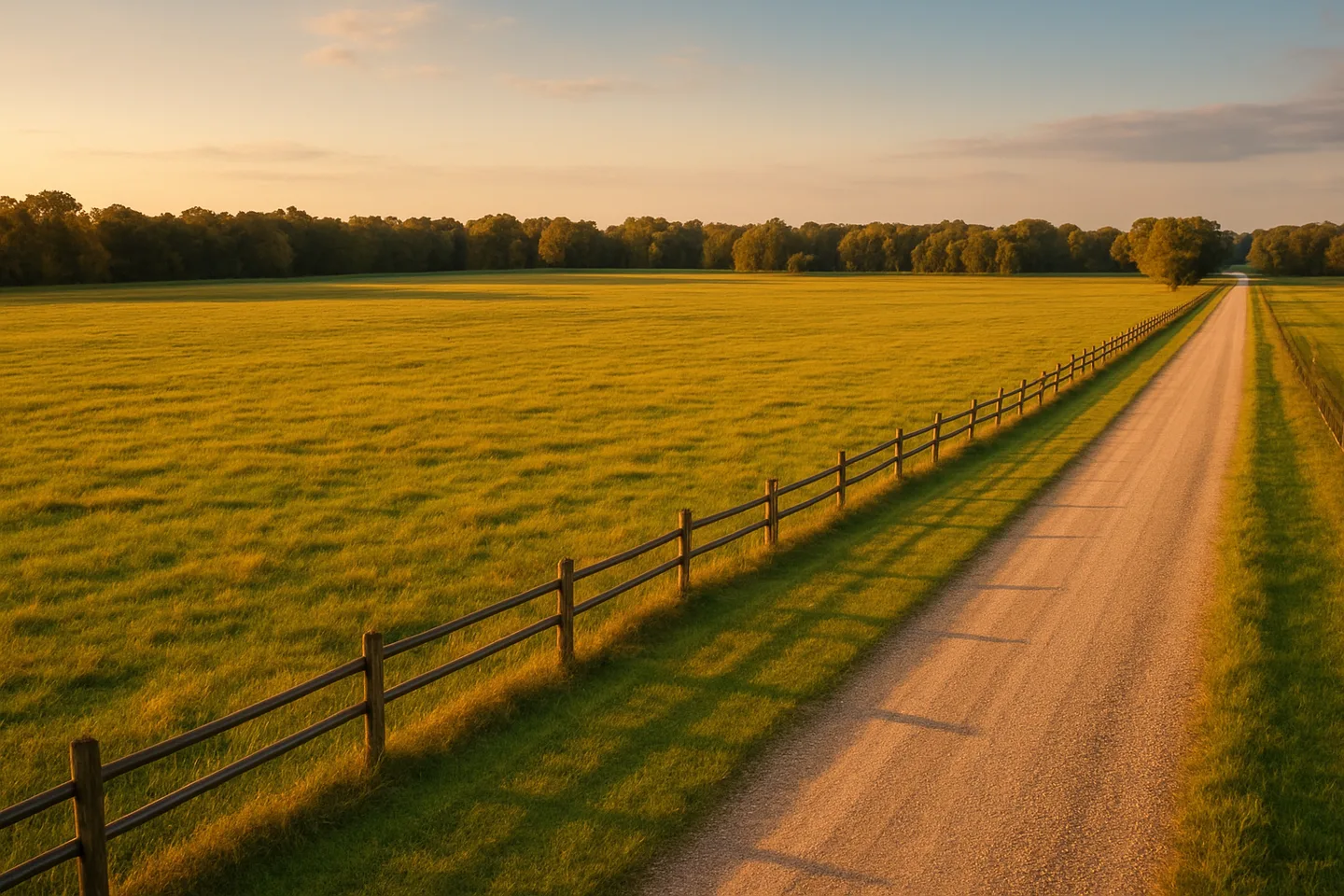 Rural acreage with open grassland and conifer forest in Picayune, Mississippi