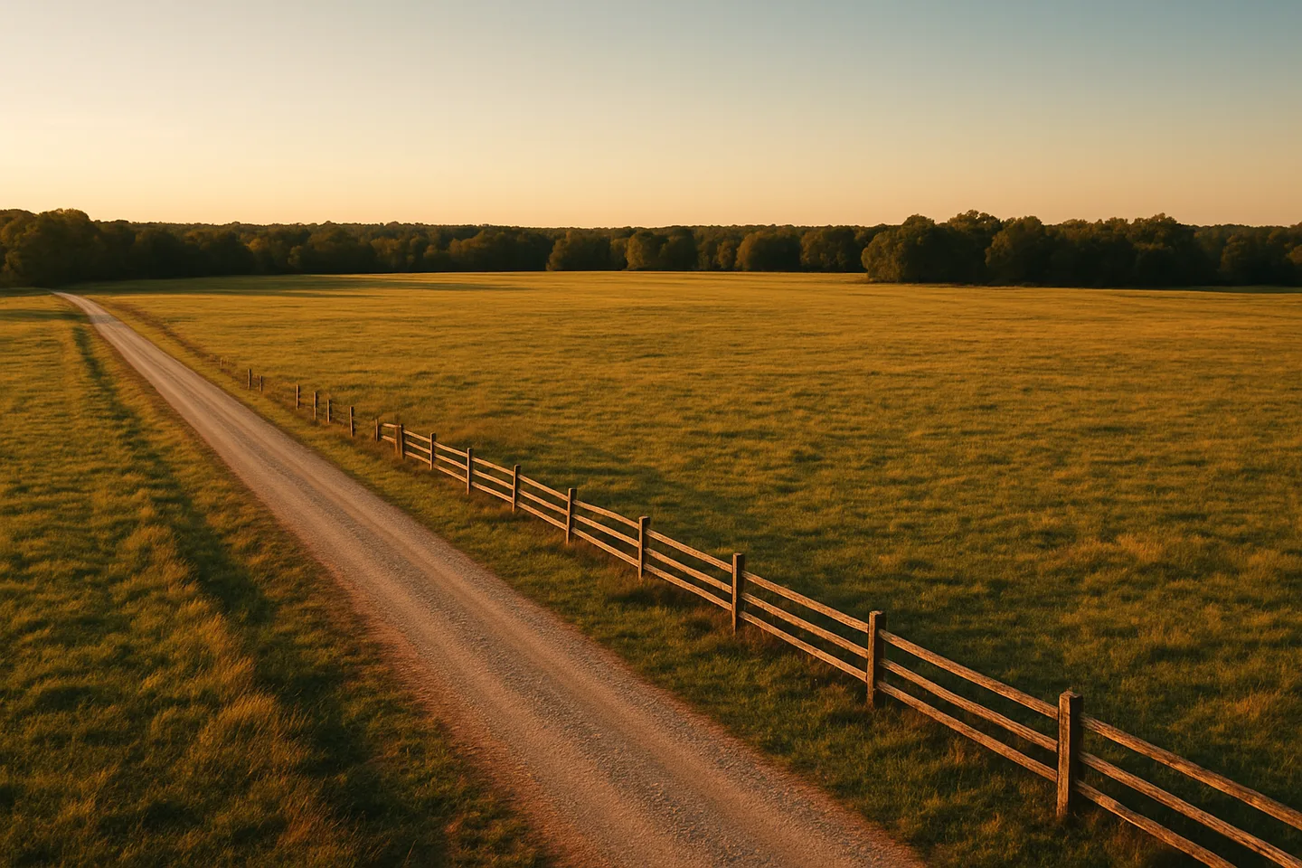Rural acreage with open grassland and conifer forest in Southaven, Mississippi