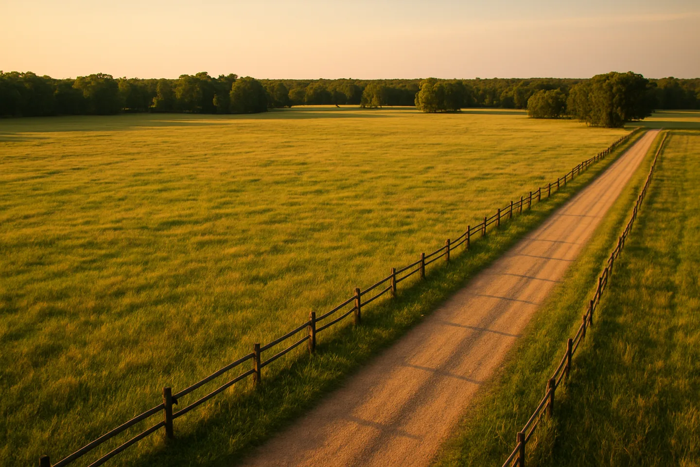 Rural acreage with open grassland and conifer forest in Tupelo, Mississippi
