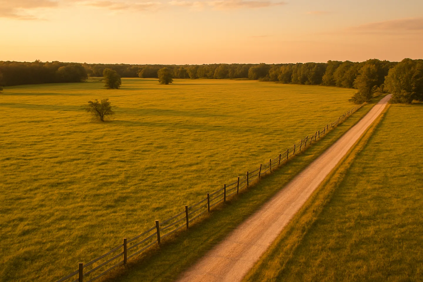 Rural acreage with open grassland and conifer forest in Warren County, Mississippi