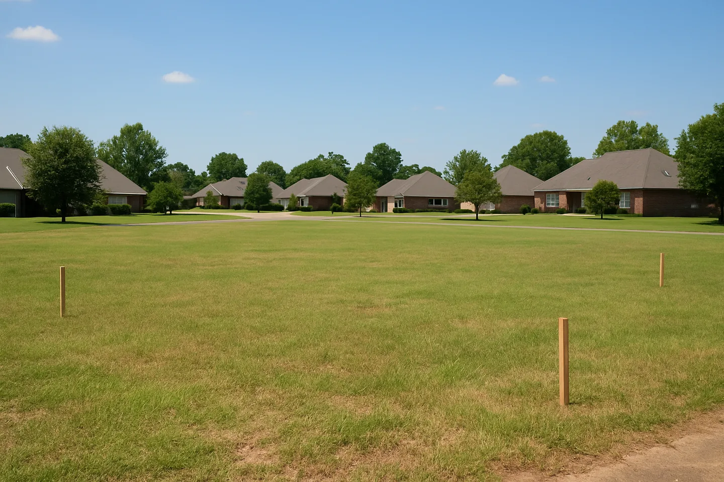 Cleared vacant residential lot for sale in Brandon, Mississippi