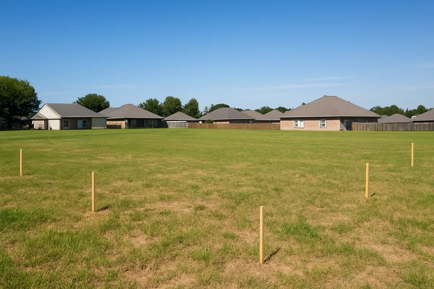 Cleared vacant residential lot for sale in Meridian, Mississippi